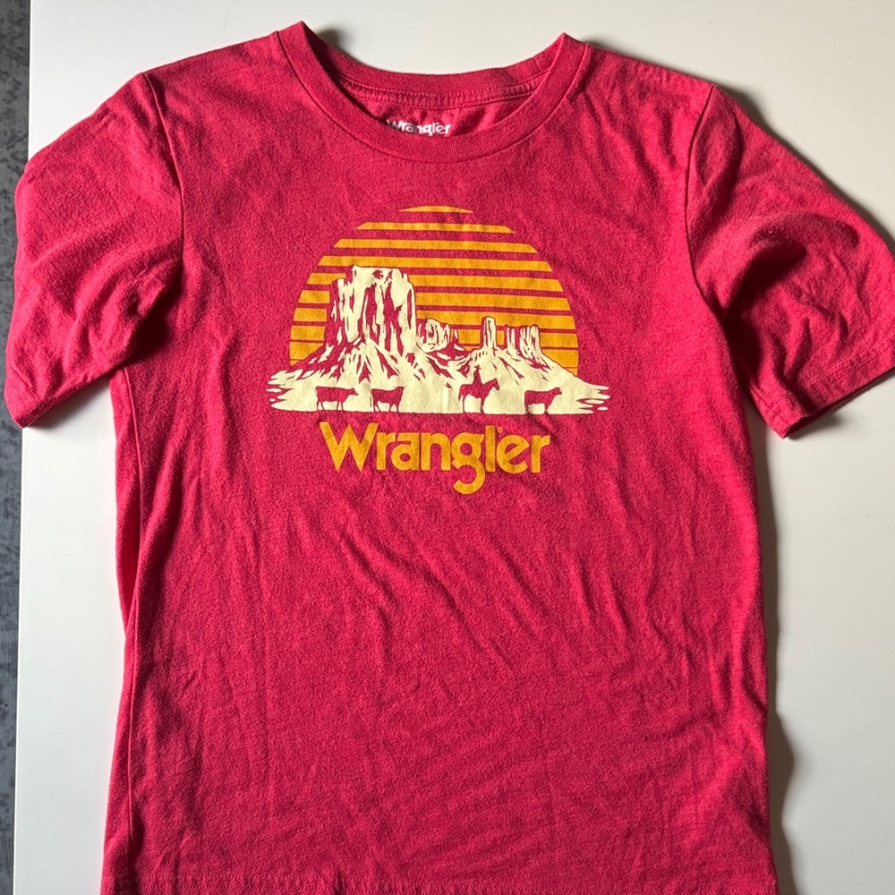 Wrangler Kids Red and Yellow Graphic Tee